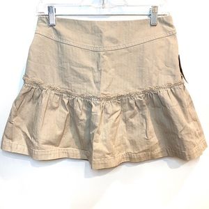 Free People Lace-Up Mini Skirt in khaki. NWOT